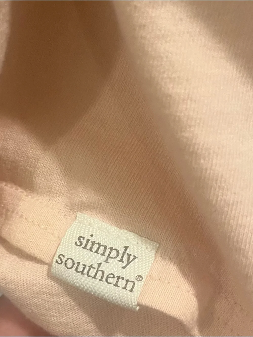 Simply Southern Long Sleeve Tee - Light Peach Size XXL - Picture 4 of 7